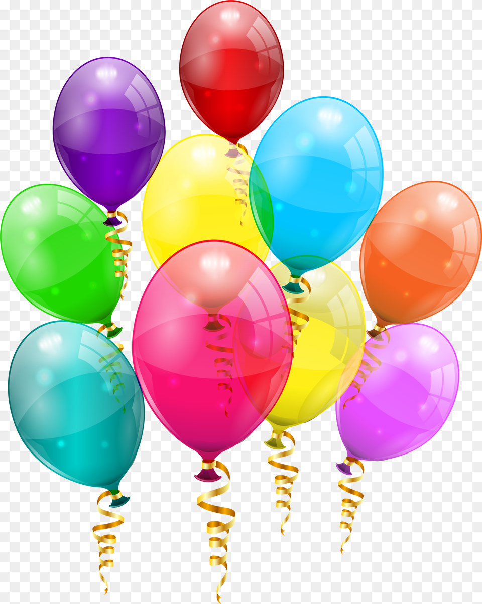 Bunch Of Colorful Balloons Clipart Image Transparent 19 Birthday Background, Accessories Free Png