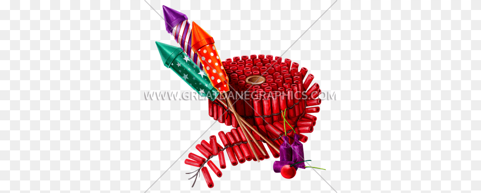 Bunch Of Fireworks Production Ready Artwork For T Shirt Printing, Weapon, Dynamite Png Image