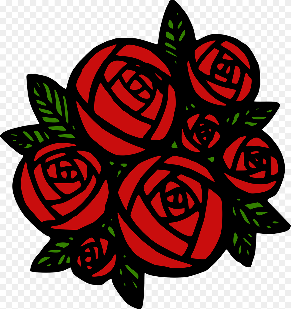 Bunch Of Roses Clip Art, Graphics, Pattern, Embroidery, Floral Design Png Image
