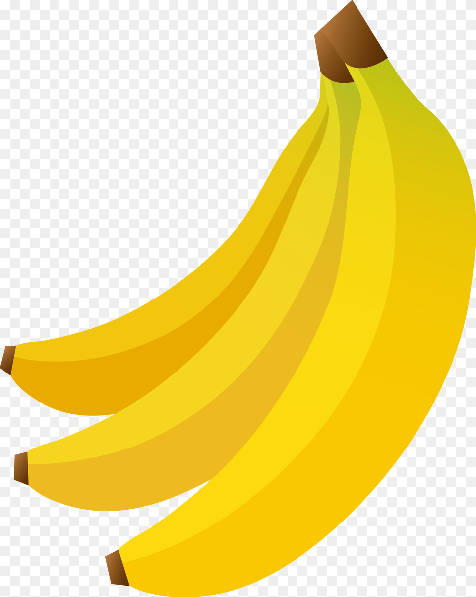 Bunch Of Three Bananas, Banana, Food, Fruit, Plant Png