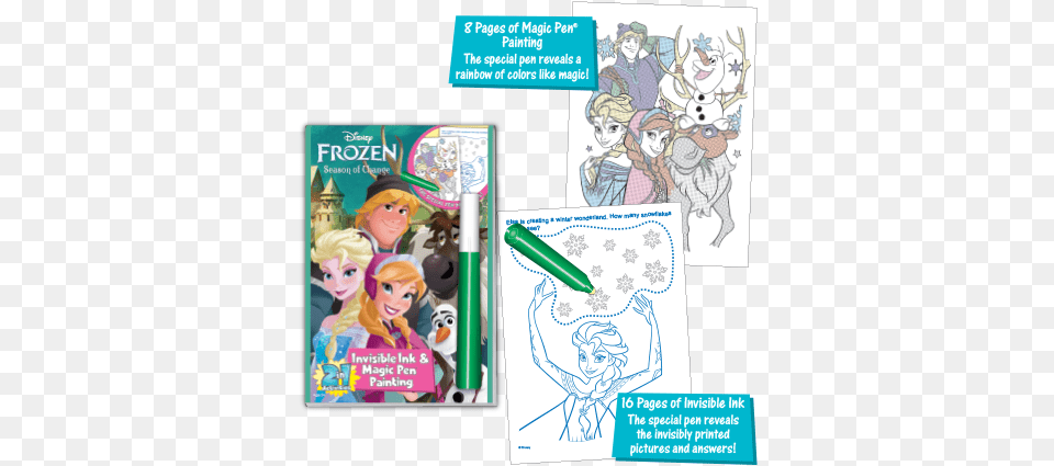 Bundle Box Set Disney Invisible Ink Amp Magic Pen Painting Frozen, Book, Comics, Publication, Person Free Png