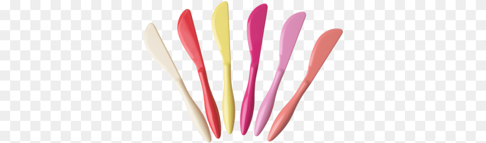 Bundle Of 6 Melamine Butter Knives In 6 Assorted Sunny Butter Knife, Cutlery, Spoon, Brush, Device Png Image