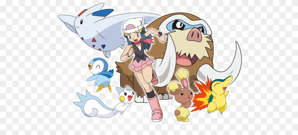 Buneary Cyndaquil Mamoswine Pachirisu Piplup Pokemon Togekiss, Book, Comics, Publication, Person Png Image