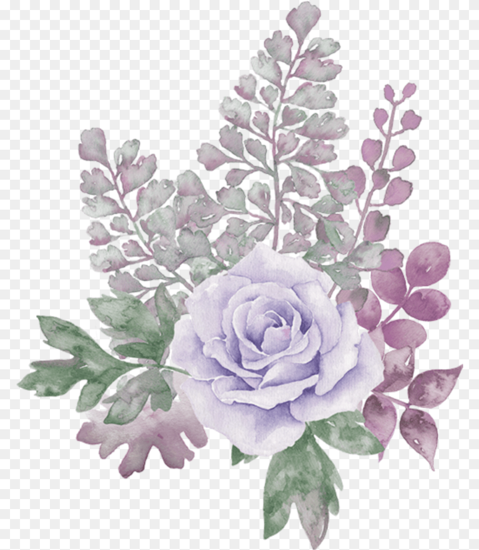 Bunga Sticker Pastel Floral Watercolor Background, Flower, Flower Arrangement, Plant, Rose Png