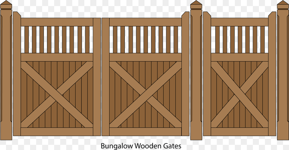 Bungalow Feature Wooden Pedestrian And Driveway Gates Wooden Driveway Gates With Pedestrian Access, Fence, Gate Png Image