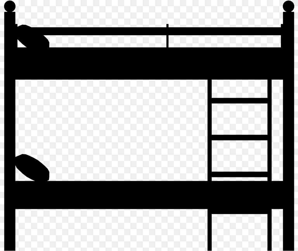 Bunk Bed Silhouette, Gray Png Image