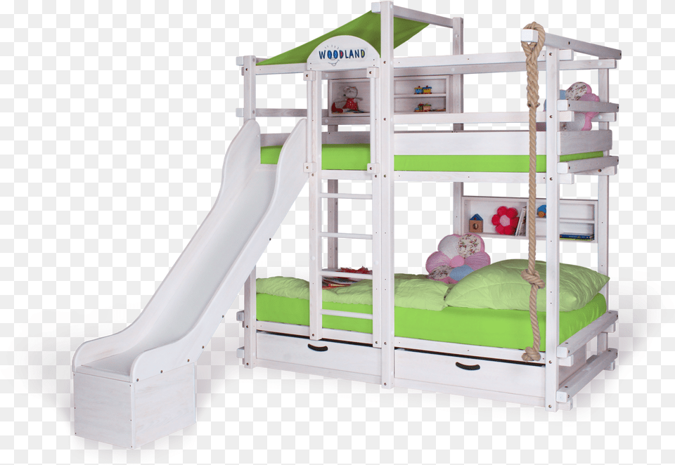Bunk Bed White Monterey With Slidedata Https Etagenbett Mit Rutsche Wei, Bunk Bed, Furniture, Crib, Infant Bed Free Transparent Png
