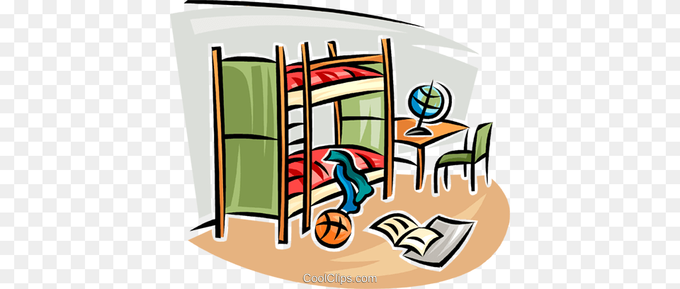Bunk Beds Royalty Free Vector Clip Art Illustration, Furniture, Bed, Bunk Bed, Chair Png Image