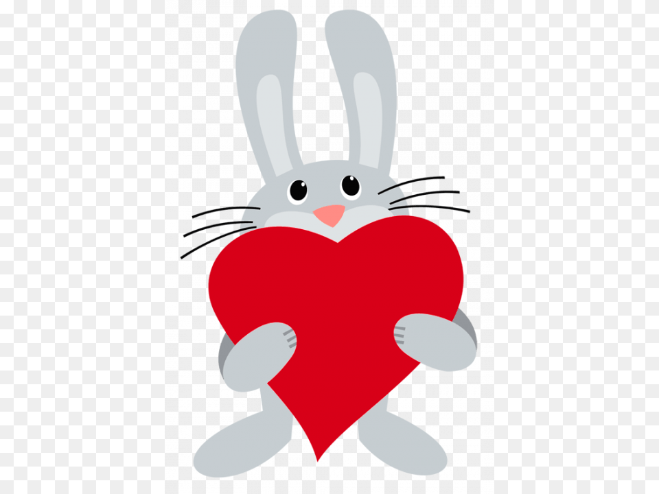 Bunnies With Heart Clipa Bunny With Heart Clipart, Nature, Outdoors, Snow, Snowman Png Image
