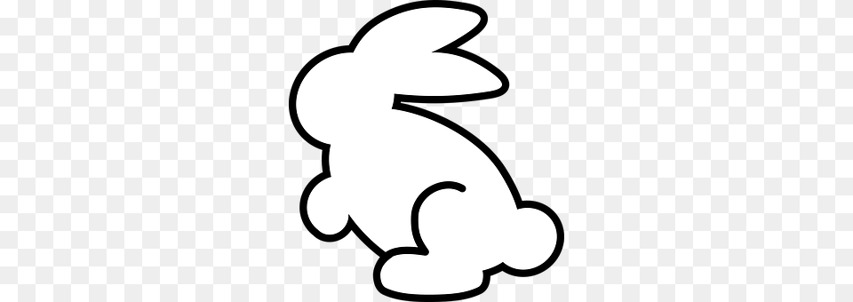 Bunny Silhouette, Stencil, Animal, Mammal Png Image