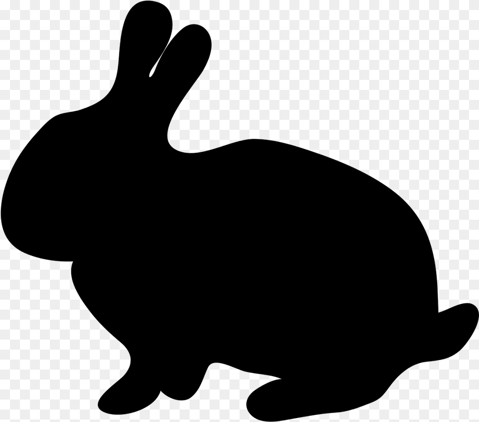 Bunny Clip Art At Silhouette Of Bunny Rabbit, Gray Png