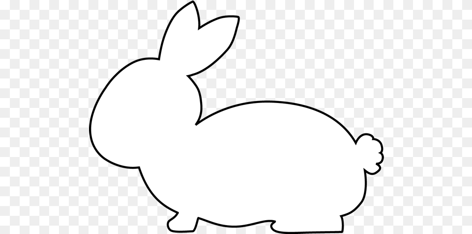 Bunny Clip Art White Rabbit Silhouette Bunny Silhouette White, Animal, Mammal, Fish, Sea Life Free Png Download