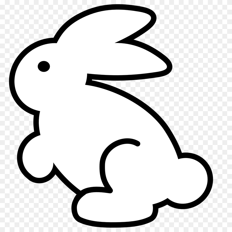 Bunny Clipart Black And White, Animal, Mammal, Rabbit, Stencil Free Png