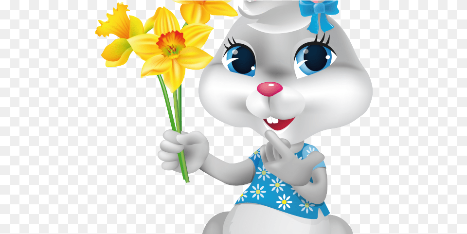 Bunny Clipart On Transparent Background, Flower, Plant, Petal, Winter Png