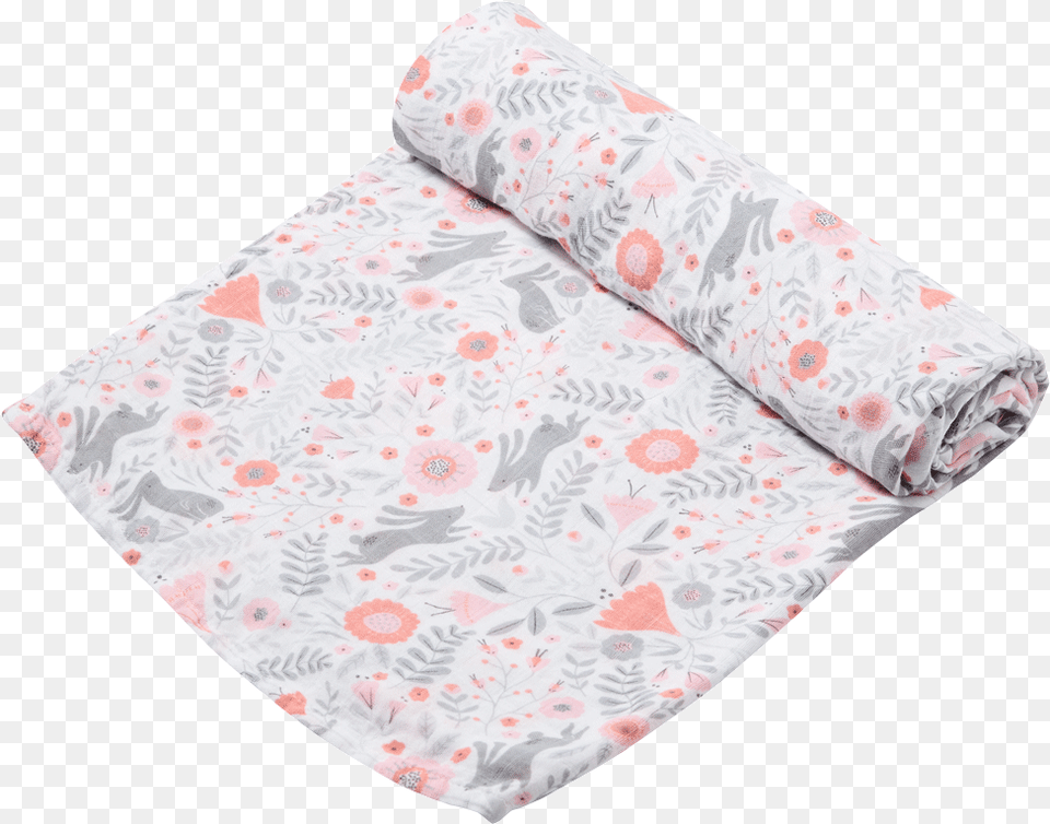 Bunny Damask Swaddle Blanket Patchwork Png