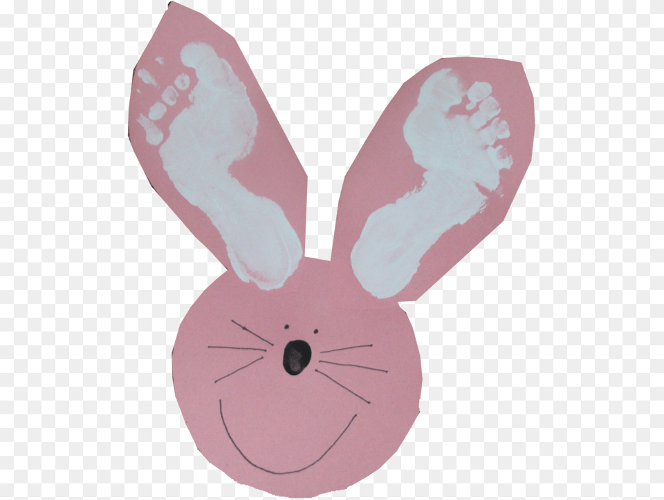 Bunny Ears Footprint Craft Easter Crafts Preschool With Paper Plates, Person Free Png