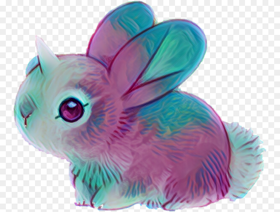 Bunny Easter Horn Ear Fluffytail Pink Blue Paw Cute Easter, Animal, Mammal, Rabbit, Bird Free Png