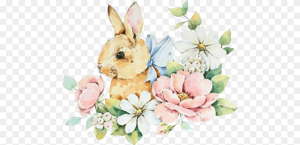 Bunny Eastereggs Bunnyrabbit Eastertime Easter Eastersu Bunny Watercolor Transparent, Art, Painting, Plant, Animal Png Image
