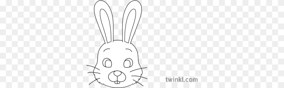 Bunny Face Outline Colouring Sheet Dot, Animal, Mammal, Rabbit, Smoke Pipe Free Png Download