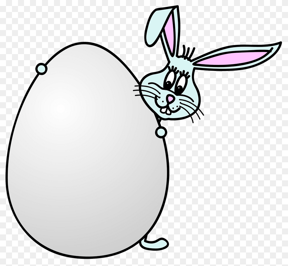 Bunny Hiding Behind An Egg Clipart, Food Png