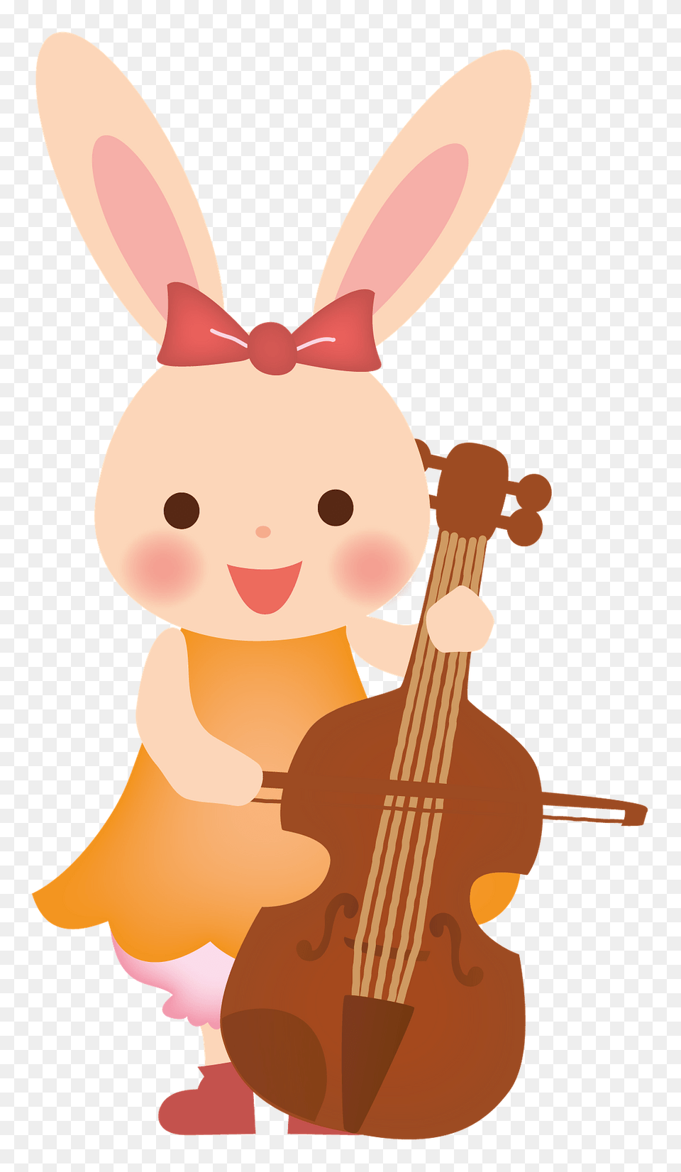 Bunny Playing The Cello Clipart, Musical Instrument, Baby, Person Png Image