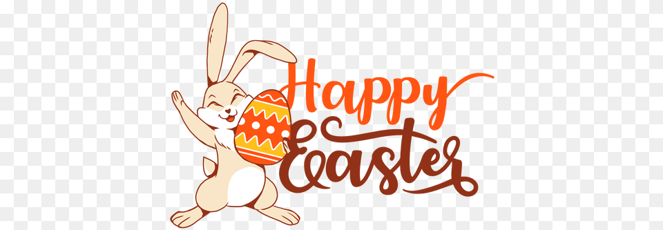 Bunny Rabbit Happiness Easter Egg Greeting Badge Coelho De Pscoa Free Transparent Png