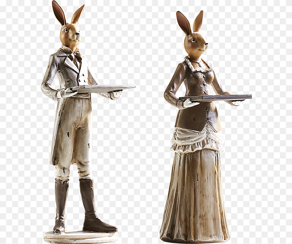 Bunny Rabbit Waitress Lady Figure Resin Statues For Figurine, Person, Clothing, Footwear, Shoe Png