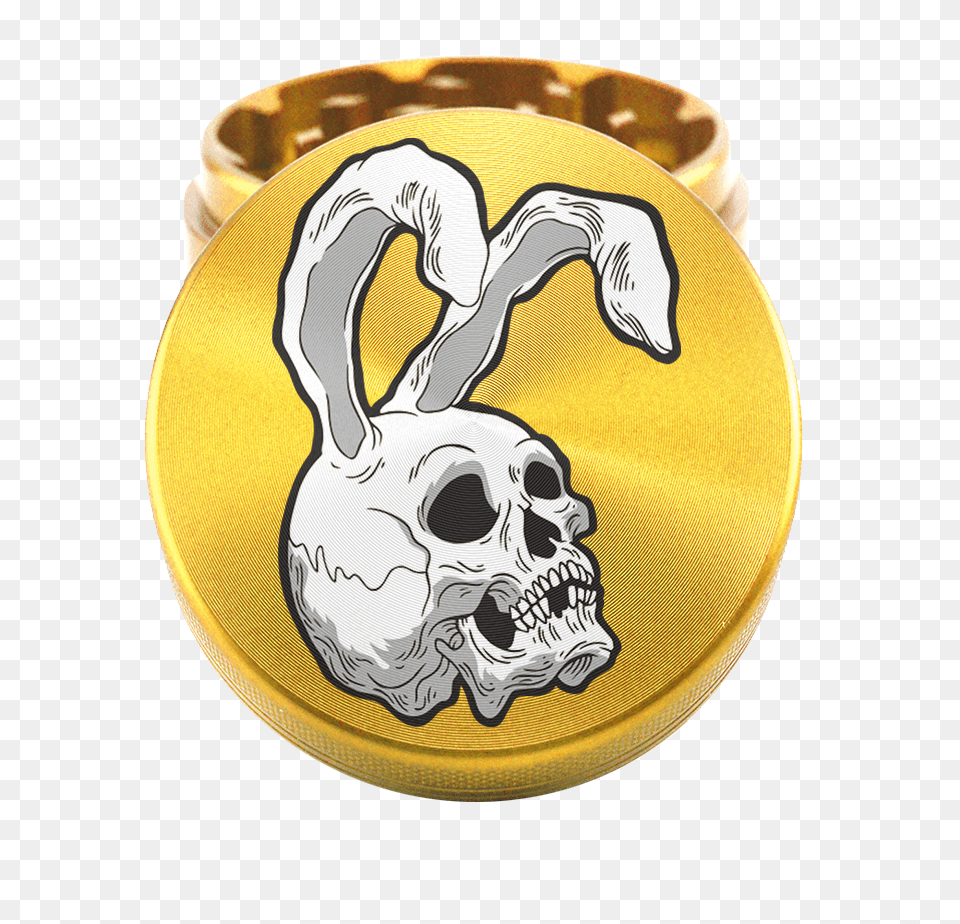 Bunny Skull Grinder, Accessories, Gold, Jewelry Png