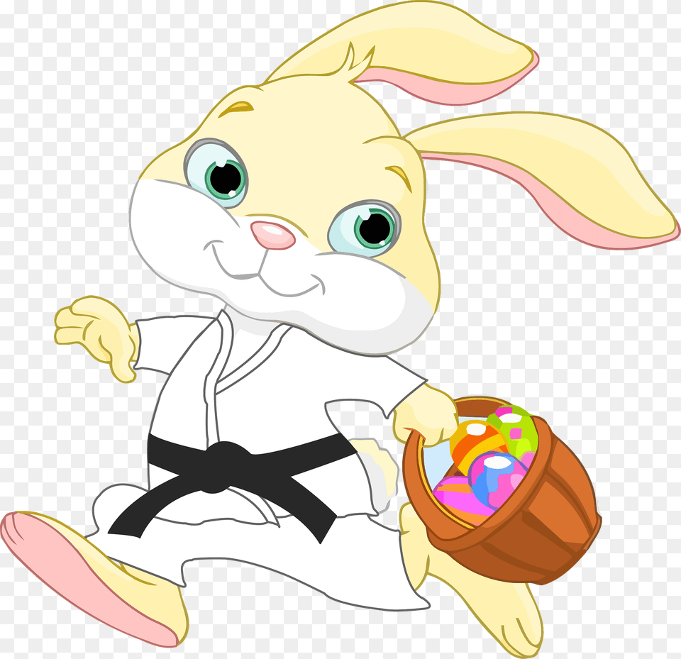 Bunny With Easter Basket Clipart, Cartoon, Animal, Bear, Mammal Free Png