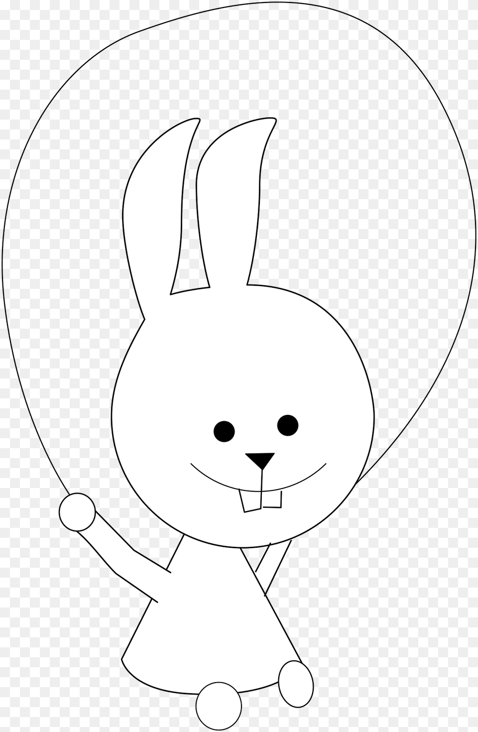 Bunny With Jump Rope Clipart, Stencil, Cartoon, Animal, Fish Free Png