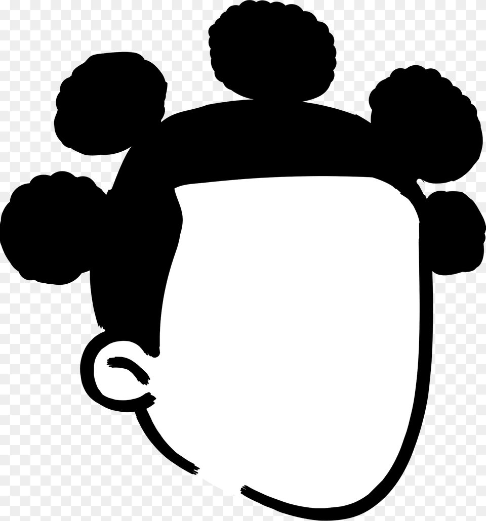 Buns Hair Style Clipart, Baby, Person, Stencil Png Image