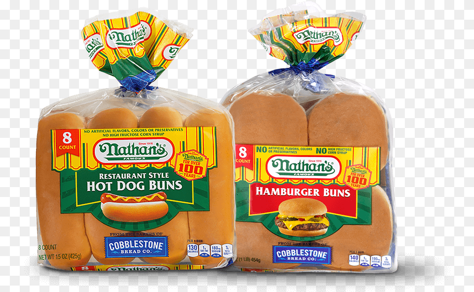 Buns Nathans Famous Hot Dogs Buns, Burger, Food, Hot Dog, Produce Free Png