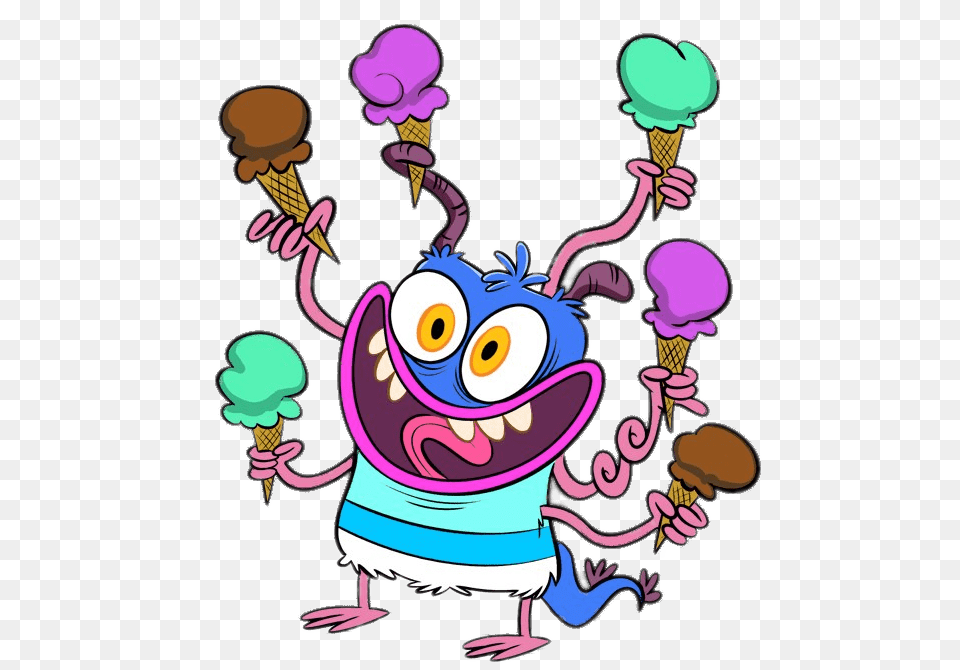 Bunsen The Monster Having Ice Cream, Dessert, Food, Ice Cream, Cartoon Png
