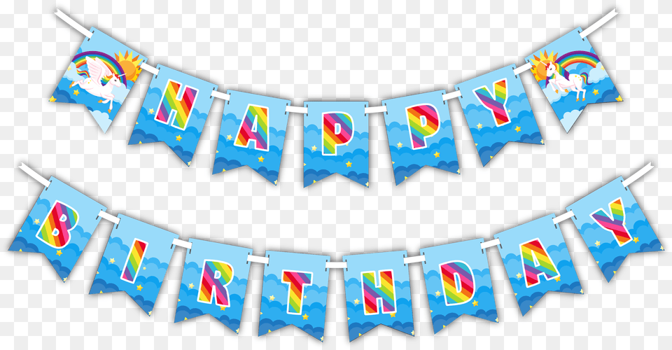 Bunting Banner Birthday Transparent Unicorn Happy Birthday, Text Free Png Download