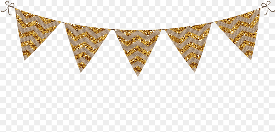 Bunting Banner Pennant Flag Garland Gold Burlap Chevron Pennant Flag Garland, Accessories, Jewelry Free Png