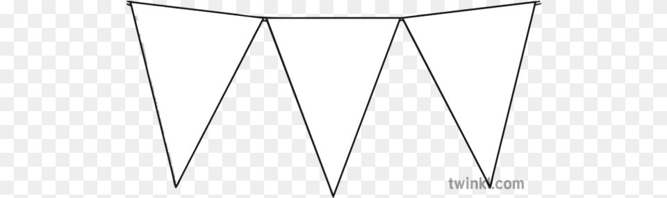 Bunting Black And White Illustration Twinkl Line Art, Lighting, Triangle, Electronics, Screen Png