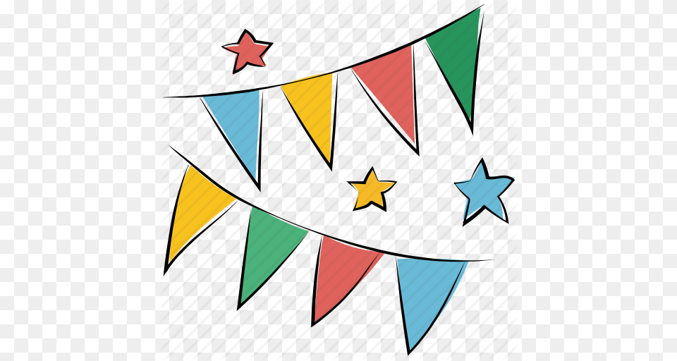 Buntings Garland Party Decoration Party Flags Pennants Small, Star Symbol, Symbol Free Png Download