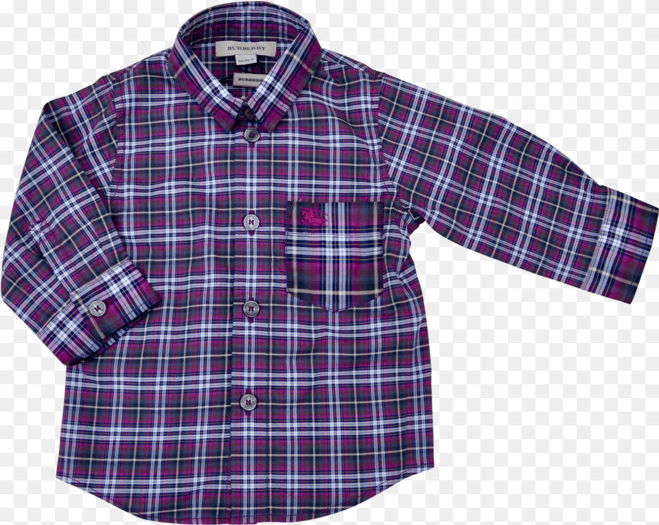 Burberry Boys Cerise Checked Shirt Child, Clothing, Dress Shirt Png Image