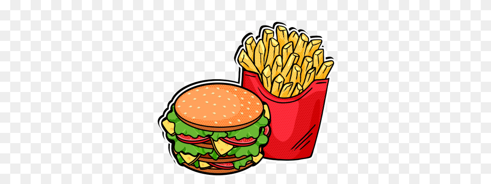 Burger, Food, Lunch, Meal, Fries Free Png