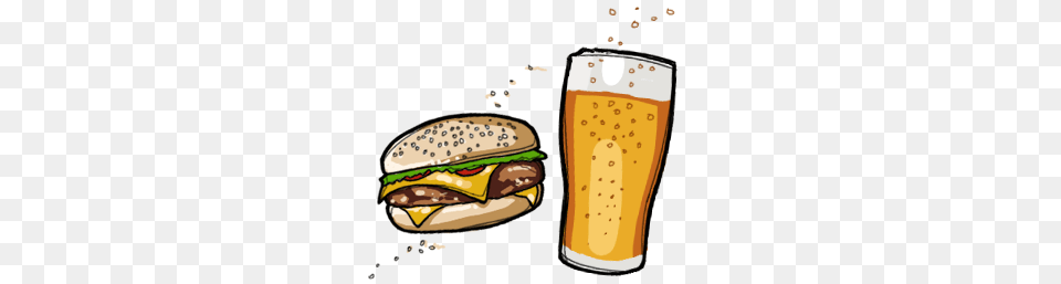 Burger And Beer Clipart, Alcohol, Beverage, Glass, Beer Glass Free Png