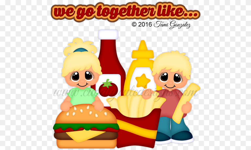 Burger And Fries, Food, Ketchup, Baby, Person Free Png