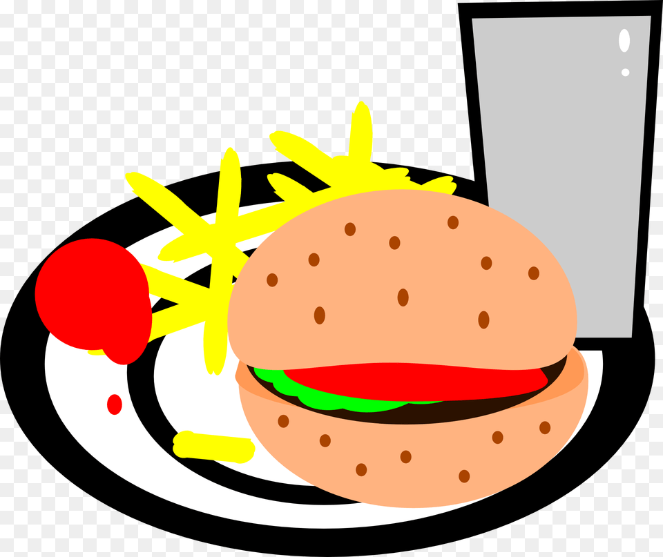 Burger And Fries Clipart Html, Food, Meal, Lunch, Plant Free Transparent Png