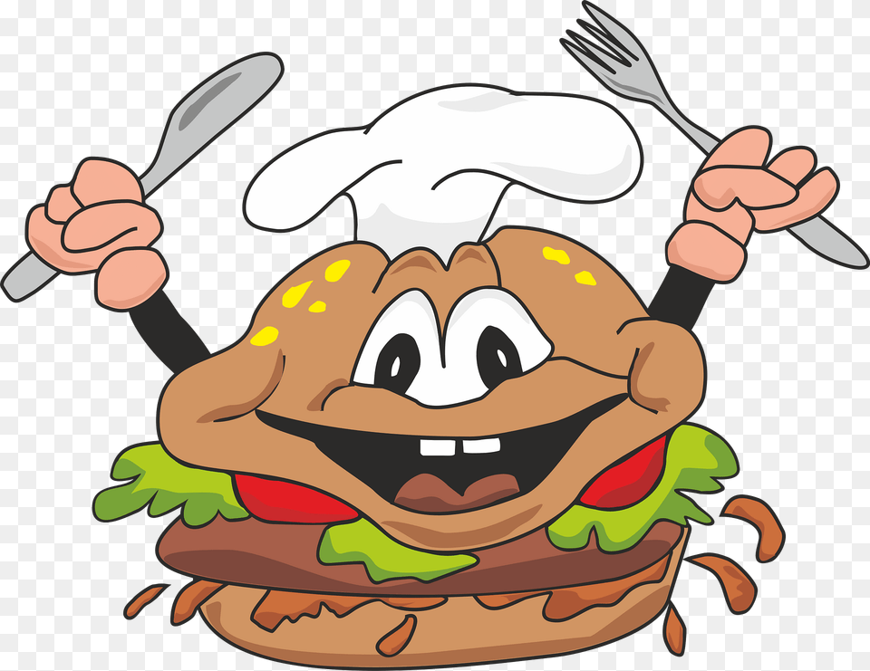 Burger Clipart, Cutlery, Fork, Cartoon, Animal Free Png Download