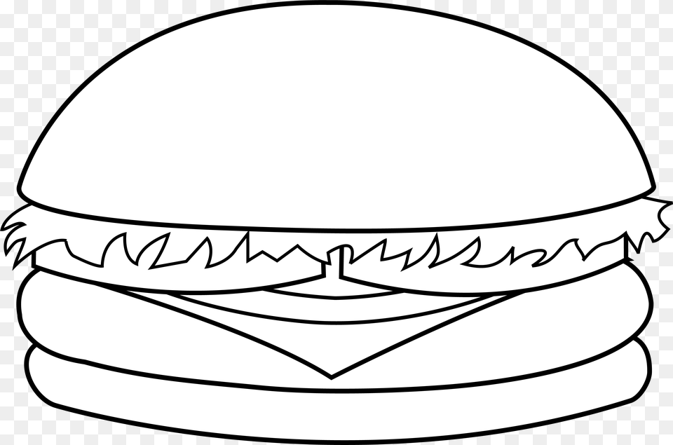 Burger Clipart Black And White Black And White Clipart Huge Burger, Food, Hot Tub, Tub Free Transparent Png