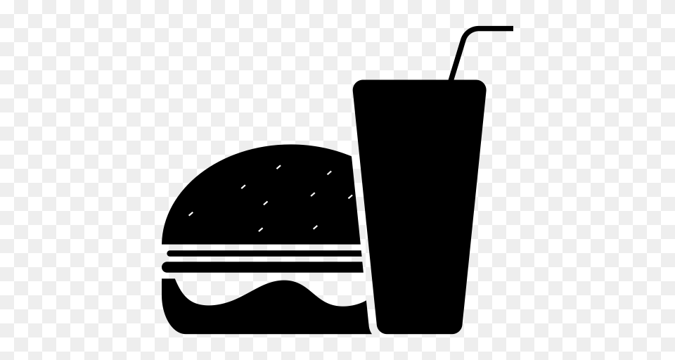 Burger Coke Coke And Burger Drink Fast Food Icon, Gray Free Transparent Png