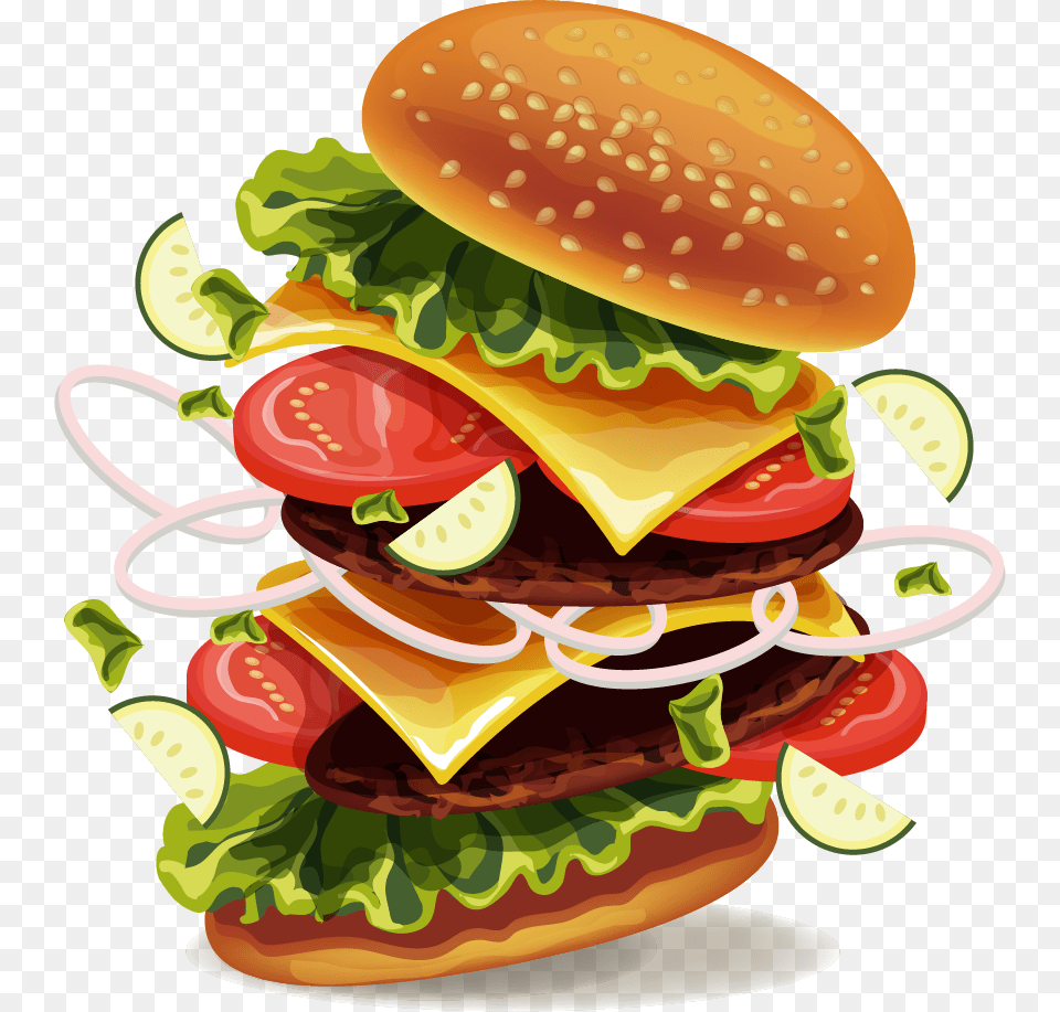 Burger Hamburger Vector, Food, Ketchup Png