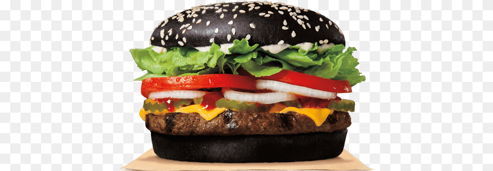 Burger King Black Bunned Halloween Whopper Black Burger, Food Free Png Download
