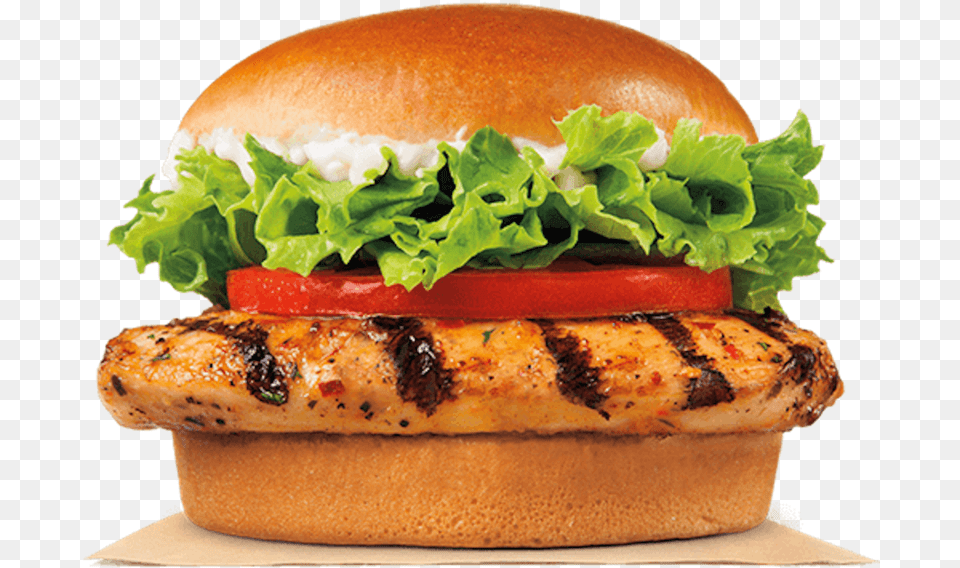 Burger King Grilled Chicken Sandwich, Food, Bread Free Transparent Png