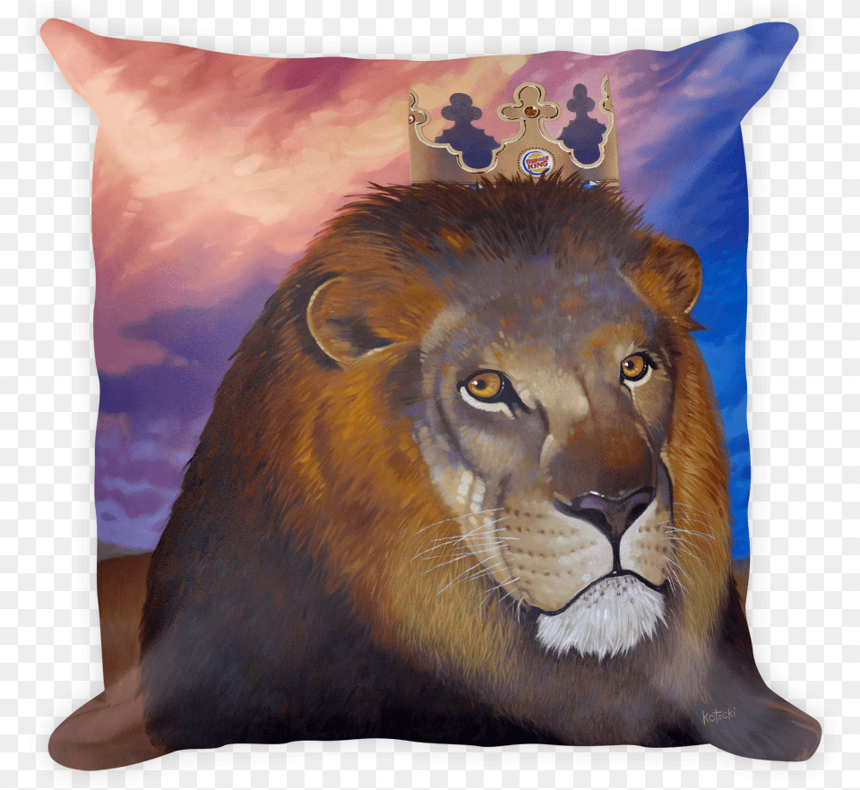 Burger King Pillow Cushion, Animal, Home Decor, Lion, Mammal Png Image