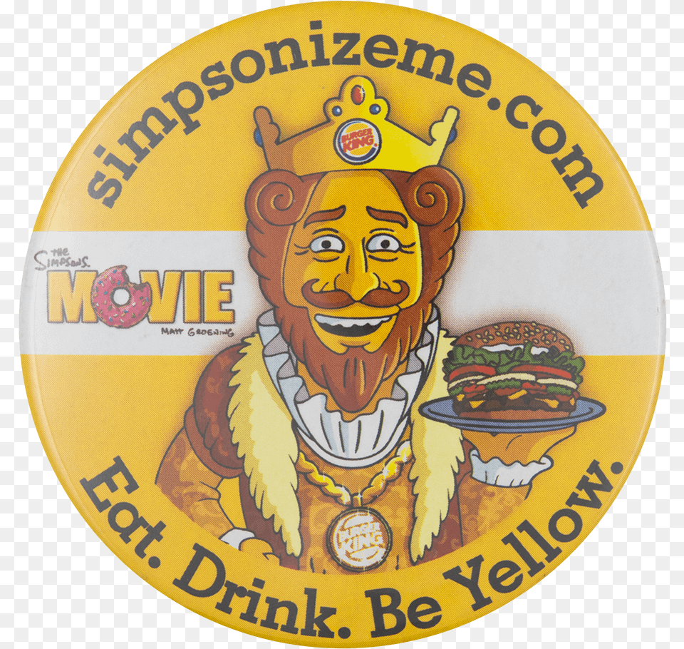 Burger King Simpsonizeme Simpson, Badge, Food, Logo, Symbol Png